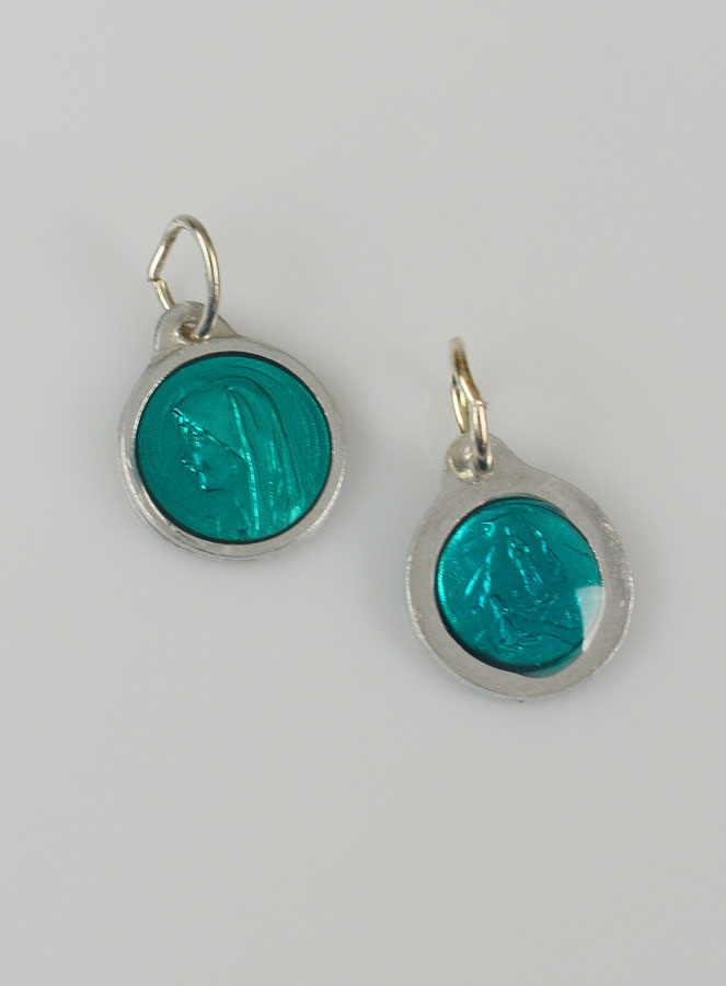 Médaille Vierge Marie 11mm - Bleue de Lourdes (pic 3)