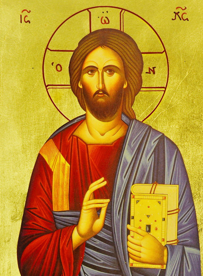 Icône du Christ Pantocrator sur Feuille d'Or - 20 cm (pic 3)