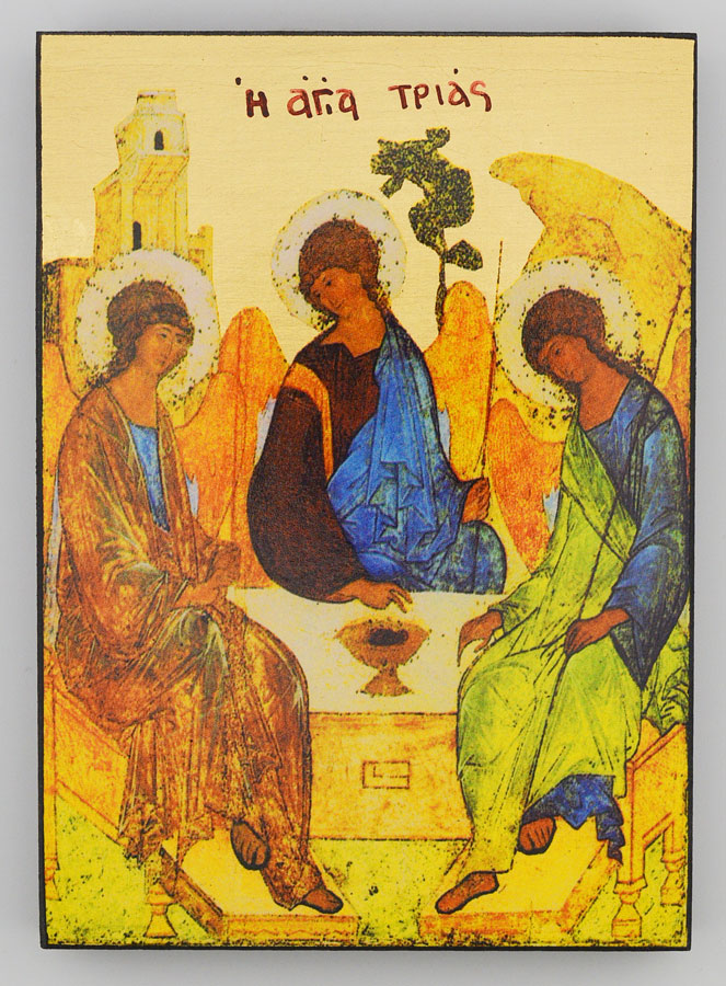 Icône Byzantine de la Sainte Trinité 12 cm (pic 1)
