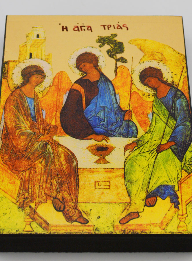Icône Byzantine de la Sainte Trinité 12 cm (pic 2)