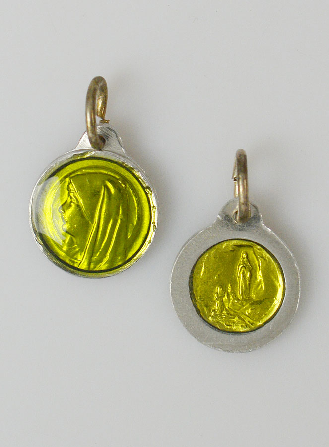 Médaille Vierge Marie 11mm - Couleur Anis (pic 1)