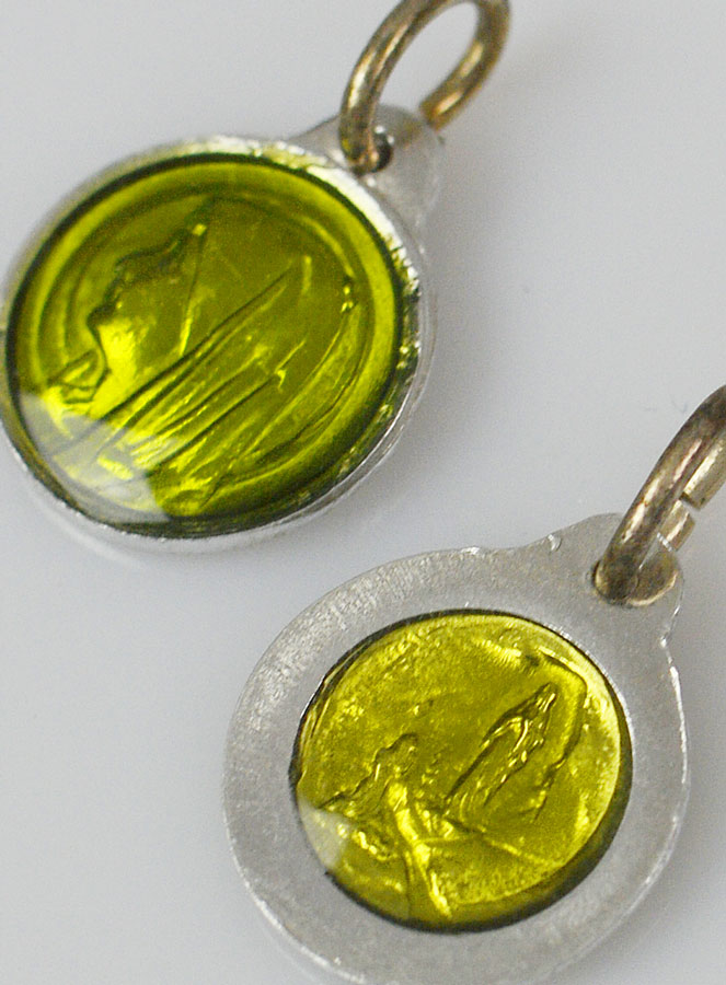 Médaille Vierge Marie 11mm - Couleur Anis (pic 4)