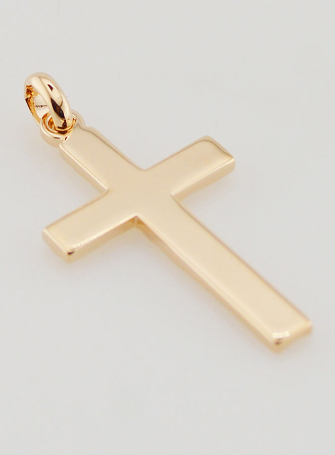 Pendentif Croix Sculptée en Plaqué Or (pic 4)