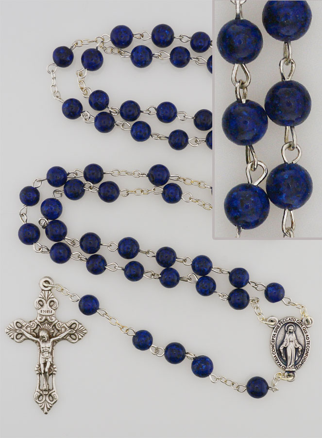 Chapelet Fashion Perles Lapis Lazuli (pic 1)
