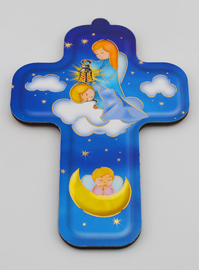 Croix en Bois Enfant - Ange Gardien Protecteur (pic 2)