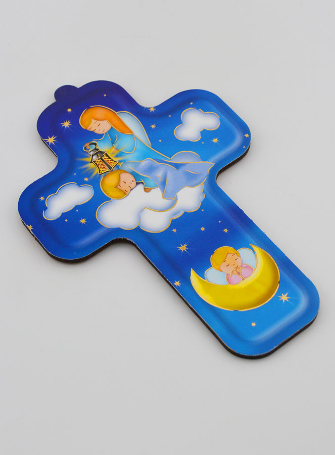Croix en Bois Enfant - Ange Gardien Protecteur (pic 3)