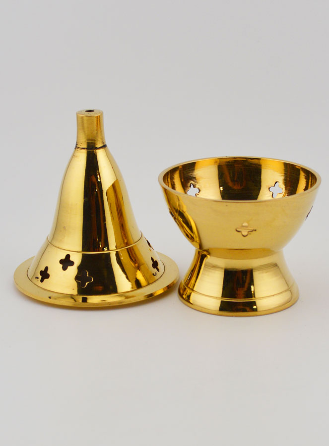 Brûle encens Religieux - Laiton Doré (pic 3)