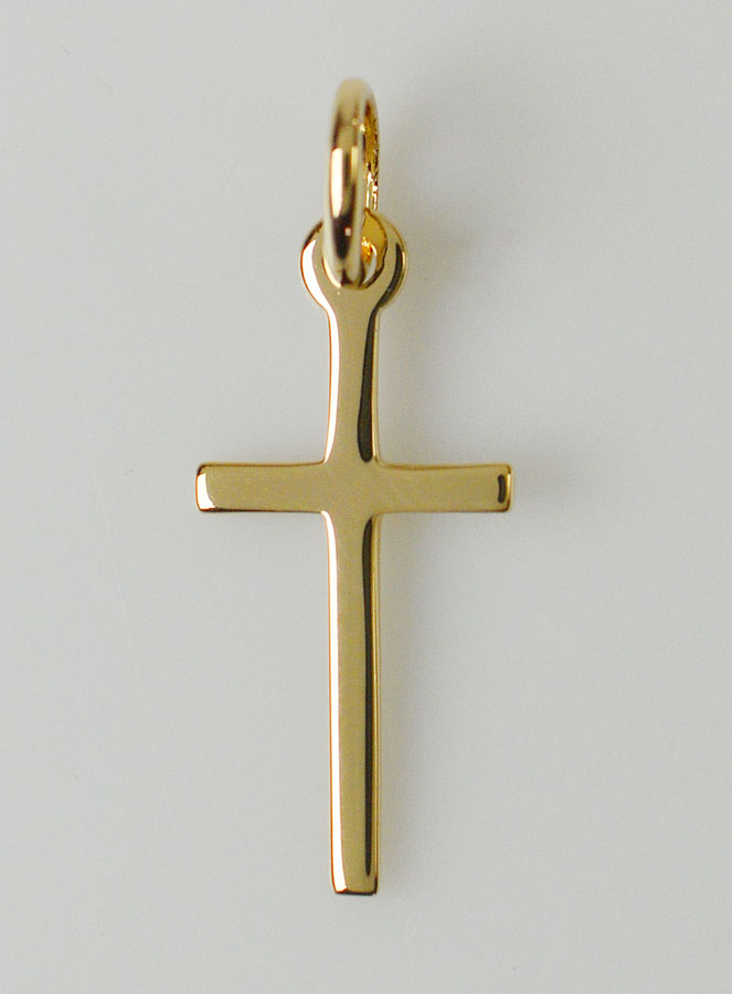 Pendentif Croix en Plaqué Or 19mm (pic 1)