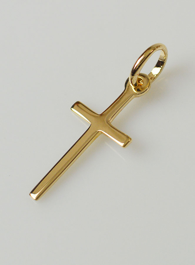 Pendentif Croix en Plaqué Or 19mm (pic 2)