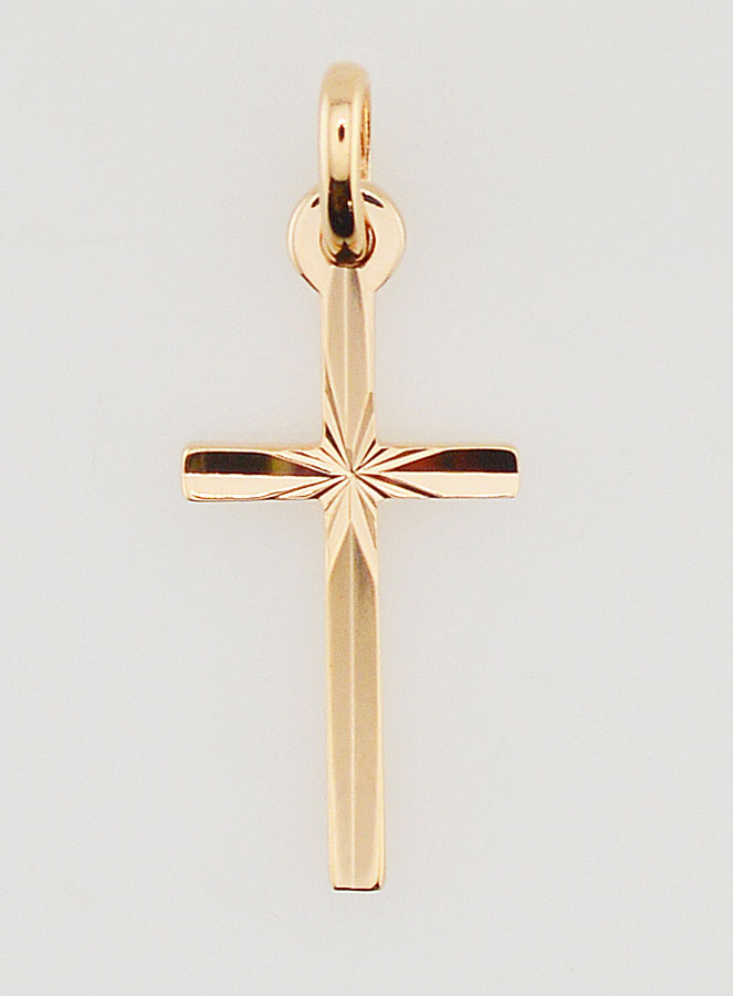 Pendentif Croix Fine - Plaqué Or (pic 1)