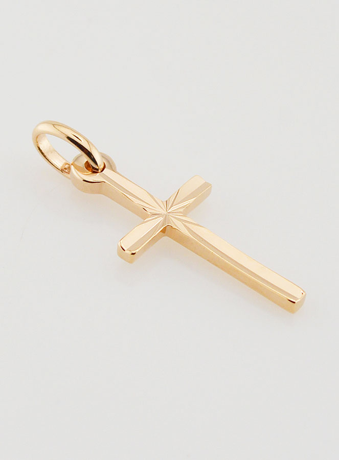 Pendentif Croix Fine - Plaqué Or (pic 2)