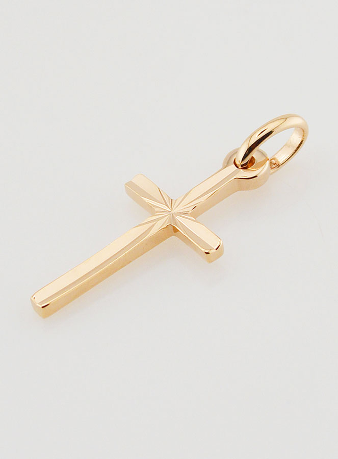 Pendentif Croix Fine - Plaqué Or (pic 3)