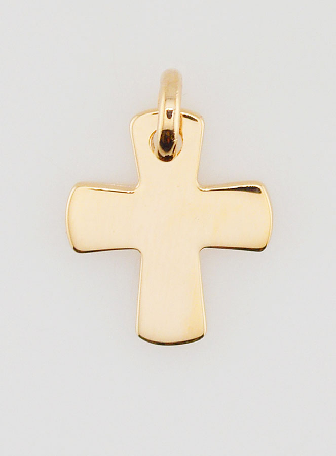 Pendentif Croix Carrée en Plaqué Or - 16mm (pic 1)