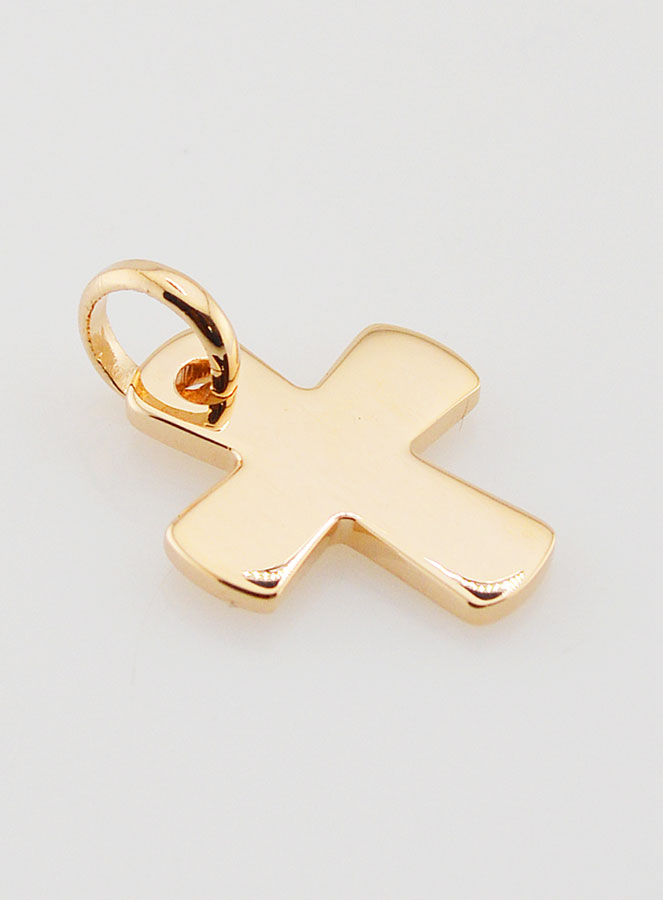 Pendentif Croix Carrée en Plaqué Or - 16mm (pic 2)