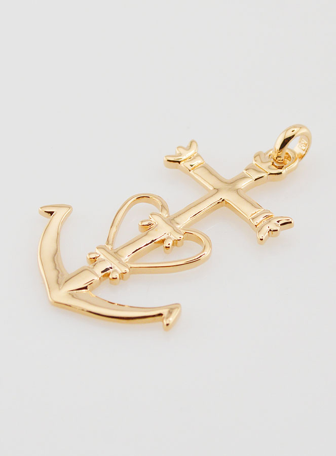 Pendentif Croix Camarguaise Plaqué Or - 40mm (pic 3)