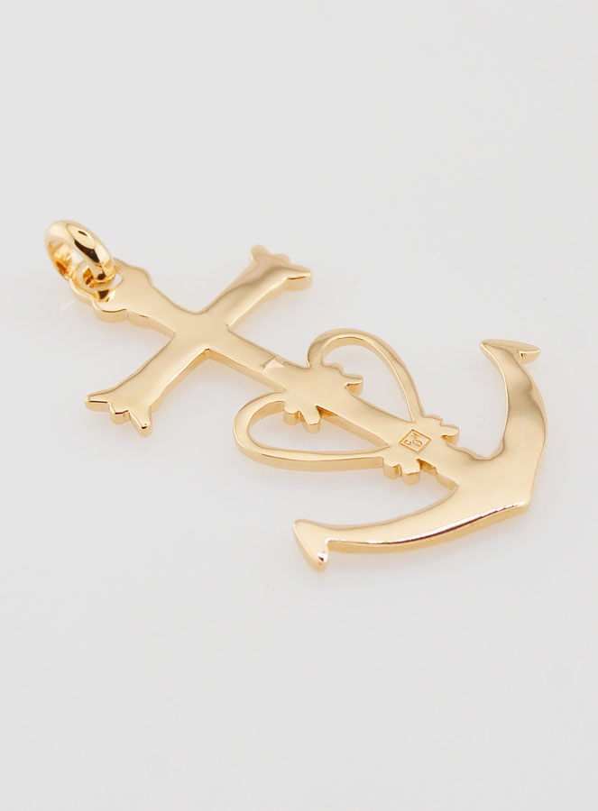 Pendentif Croix Camarguaise Plaqué Or - 40mm (pic 4)