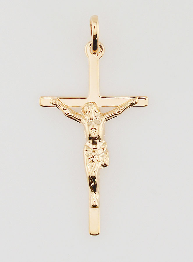 Pendentif Croix de Jésus en Plaqué Or (pic 1)