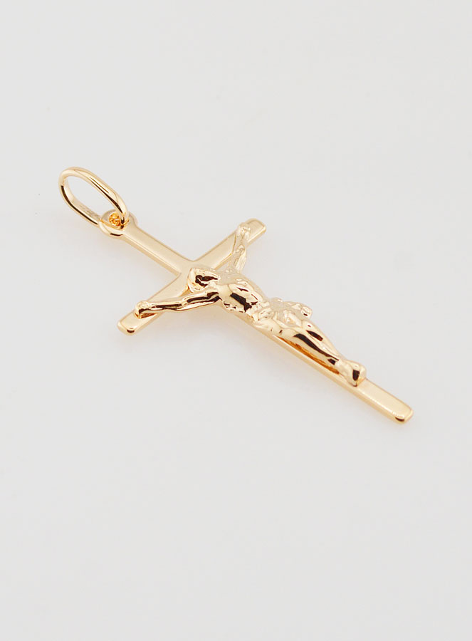 Pendentif Croix de Jésus en Plaqué Or (pic 2)