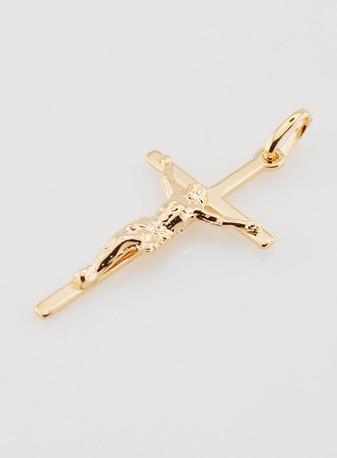 Pendentif Croix de Jésus en Plaqué Or (pic 3)