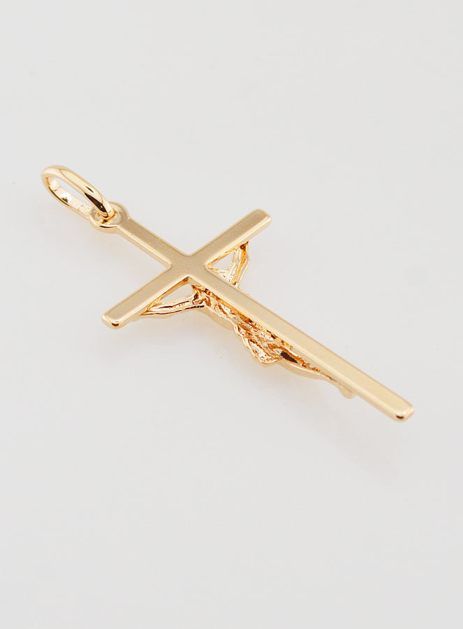 Pendentif Croix de Jésus en Plaqué Or (pic 4)