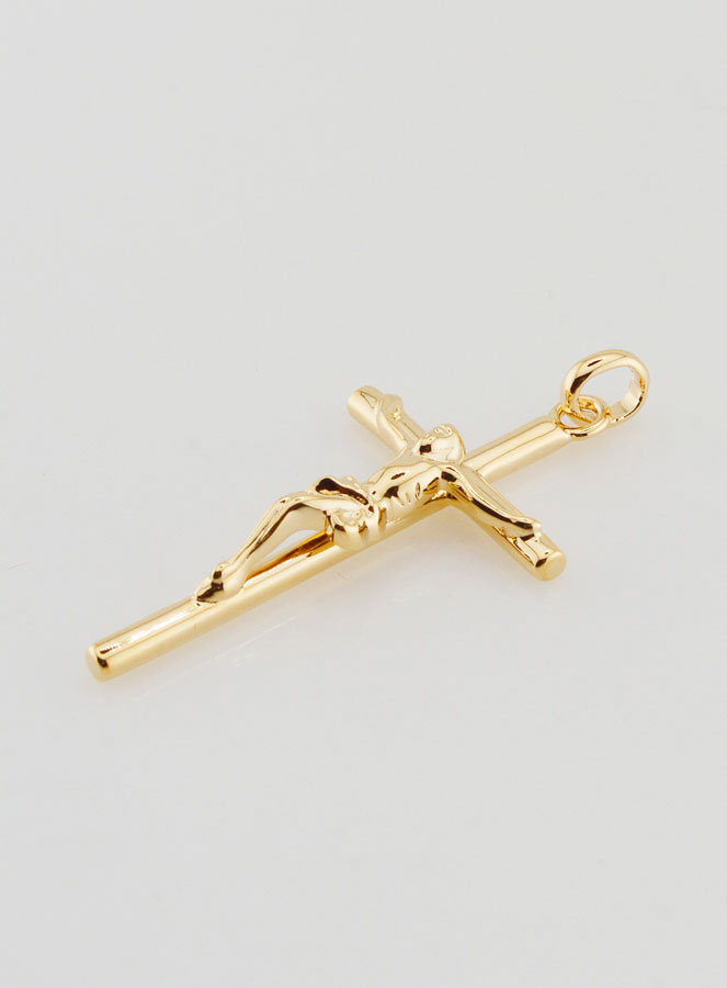 Pendentif Christ en Croix -Plaqué Or - 35mm (pic 3)