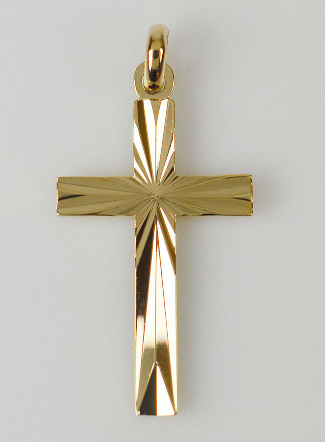 Pendentif Croix Lumière du Christ - Plaqué Or (pic 1)