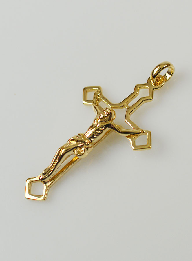 Pendentif Croix Ajourée - Plaqué Or (pic 2)