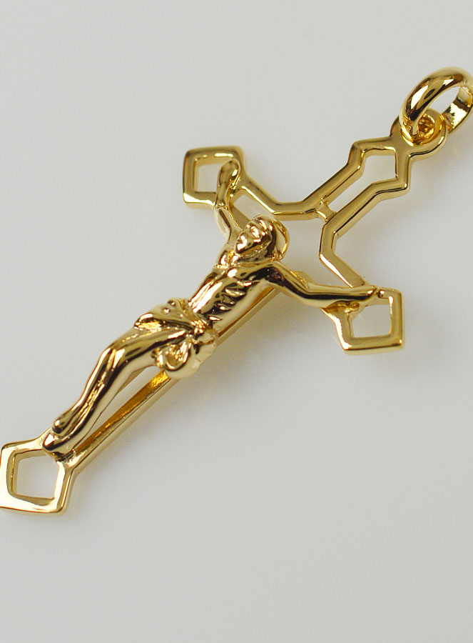 Pendentif Croix Ajourée - Plaqué Or (pic 4)