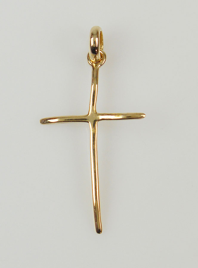 Pendentif Croix Fine - Plaqué Or (pic 1)