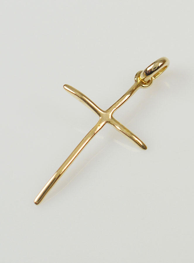 Pendentif Croix Fine - Plaqué Or (pic 2)