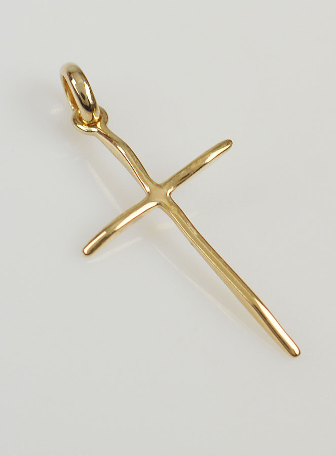 Pendentif Croix Fine - Plaqué Or (pic 3)