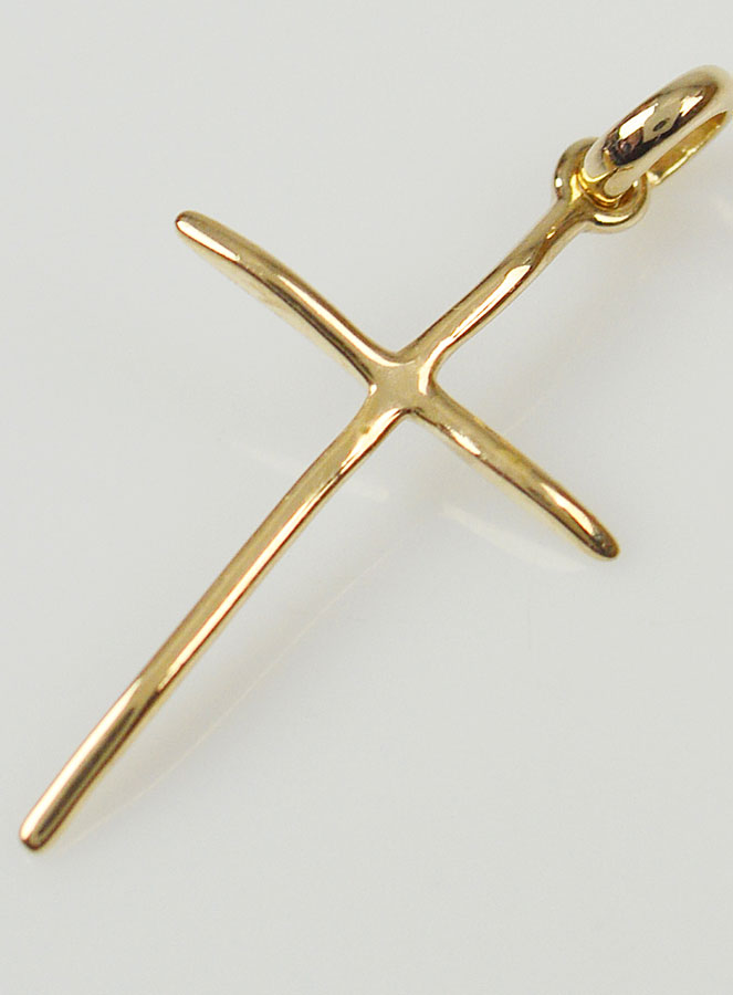 Pendentif Croix Fine - Plaqué Or (pic 4)