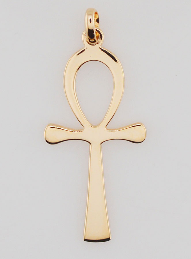 Pendentif Croix de Fécondité Egyptienne en Plaqué Or (pic 1)