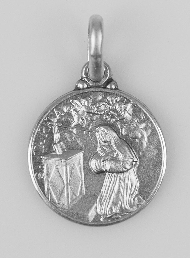 Médaille Sainte Rita en Argent Massif - 14mm (pic 1)