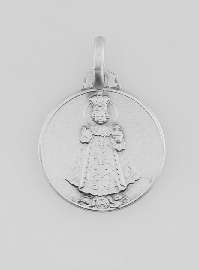 Médaille Enfant Jésus de Prague en Argent Massif - 16mm (pic 1)
