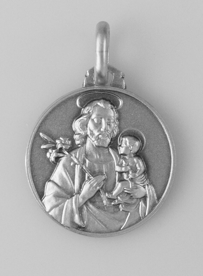 Médaille Saint Joseph en Argent Massif - 16mm (pic 1)