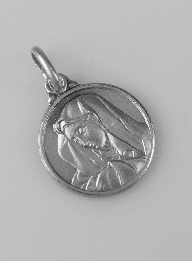 Médaille Vierge Marie au Voile en Argent Massif - 14mm (pic 3)