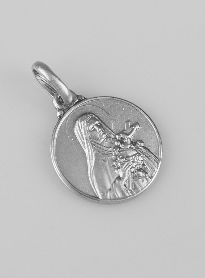 Médaille Sainte Thérèse en Argent Massif - 14mm (pic 3)