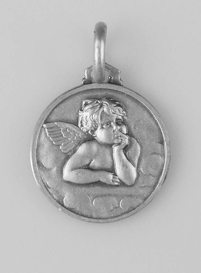 Médaille Ange-Gardien en Argent Massif - 16mm (pic 1)