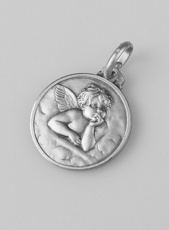 Médaille Ange-Gardien en Argent Massif - 16mm (pic 2)