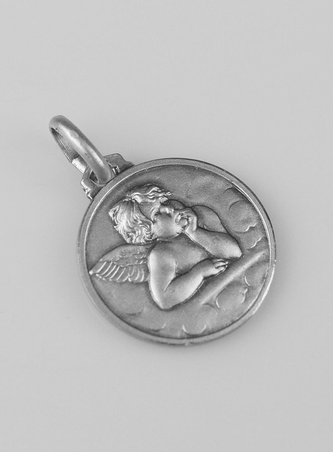 Médaille Ange-Gardien en Argent Massif - 16mm (pic 3)