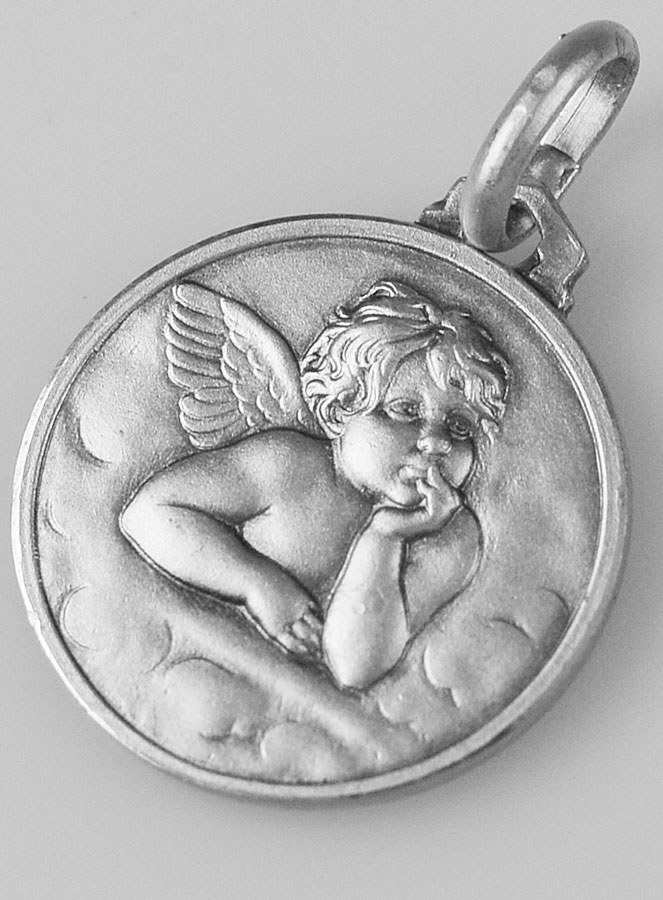Médaille Ange-Gardien en Argent Massif - 16mm (pic 4)
