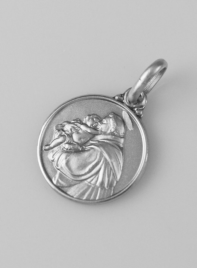 Médaille Saint Antoine de Padoue en Argent Massif - 14mm (pic 2)