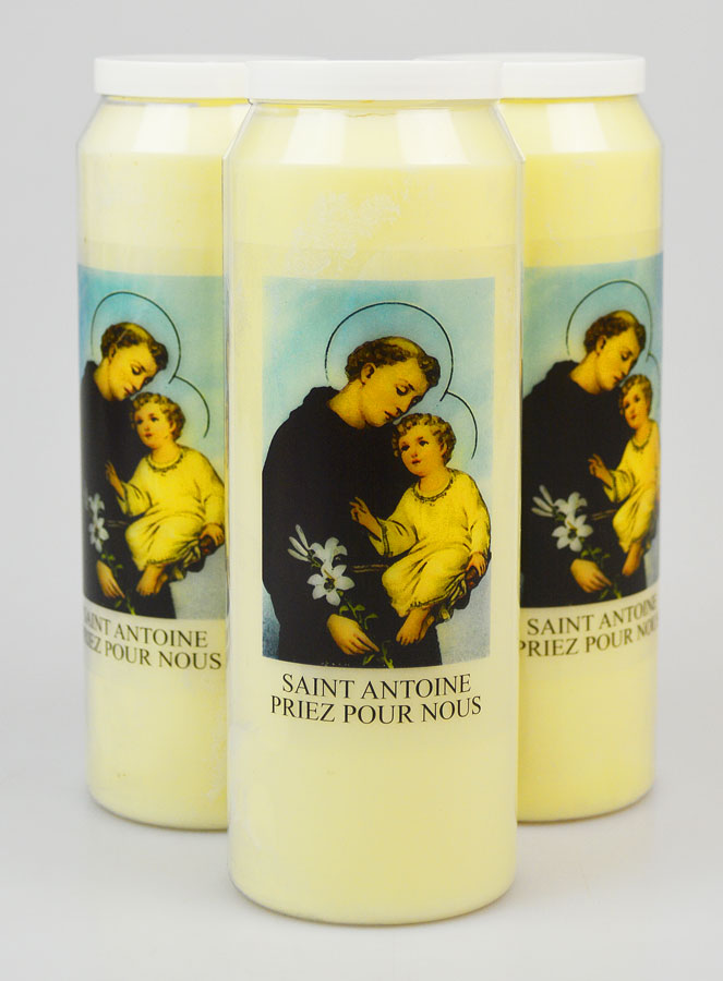 Lot de 3 Bougies de Neuvaine Saint Antoine de Padoue (pic 1)