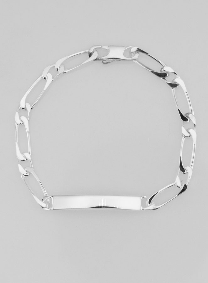 Gourmette en Argent Massif 18cm - Maille Figaro 5mm (pic 3)