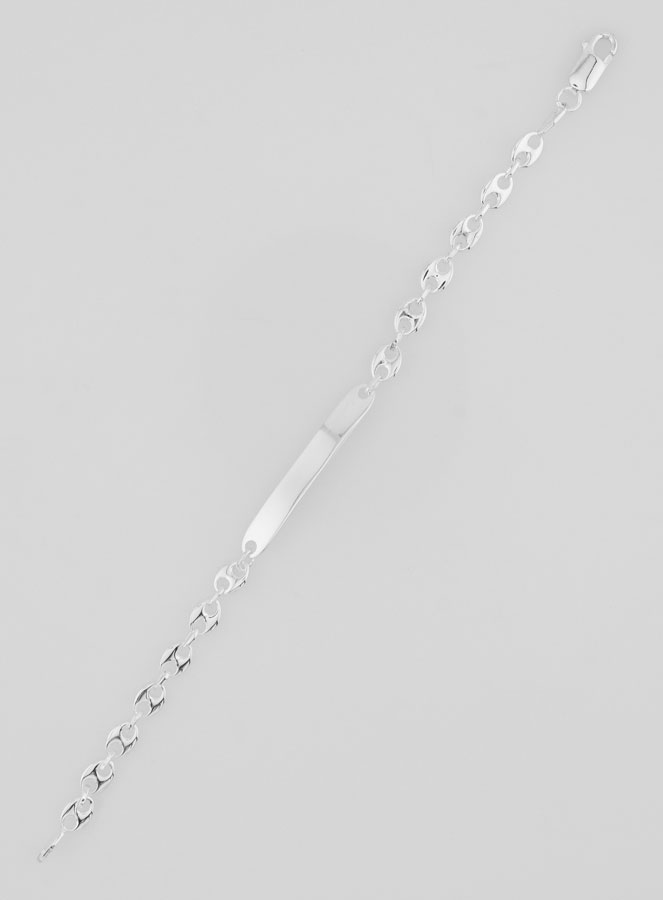 Gourmette Argent 19cm - Grain de Café 6mm (pic 1)