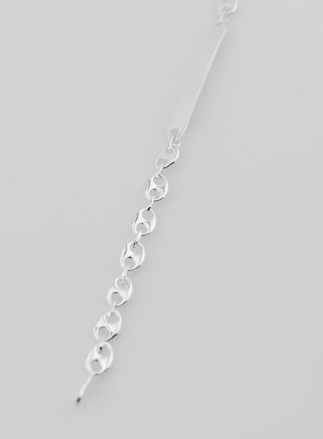 Gourmette Argent 19cm - Grain de Café 6mm (pic 2)