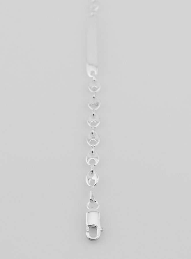 Gourmette Argent 19cm - Grain de Café 6mm (pic 4)