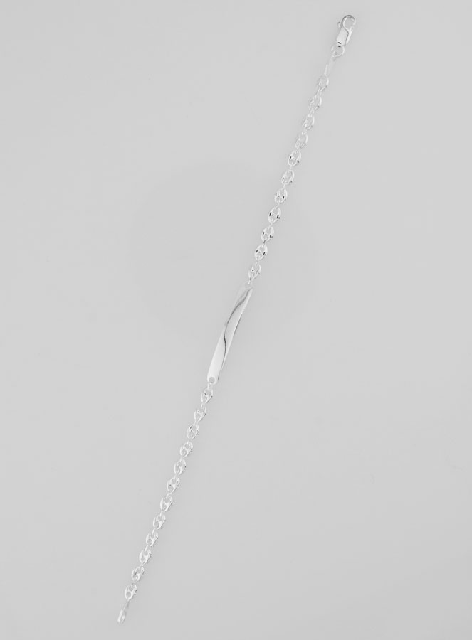 Gourmette en Argent - Maille Grain de Café 4mm (pic 1)