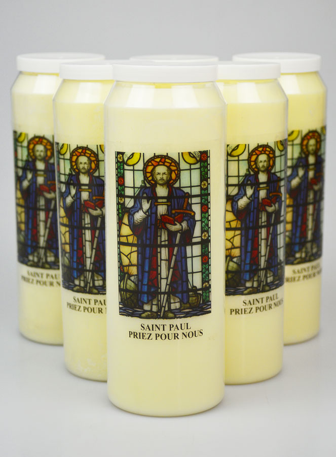 Lot de 6 Bougies de Neuvaine Saint Paul (pic 1)
